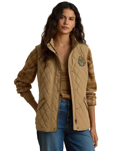 Ralph Lauren Women's Crested Vest In Brown