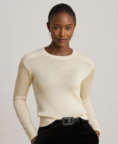 Ralph Lauren Women's Crewneck Shimmer Sweater In Brown