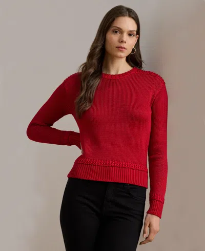 Ralph Lauren Women's Crewneck Shimmer Sweater In Red