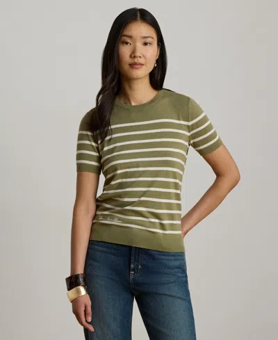 Ralph Lauren Women's Crewneck Short-sleeve Sweater In Green