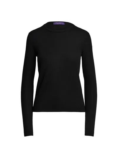 Ralph Lauren Women's Crewneck Wool-blend Sweater In Black