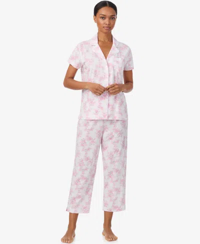 Ralph Lauren Women's Cropped Short Sleeve Pajama Set In Multi