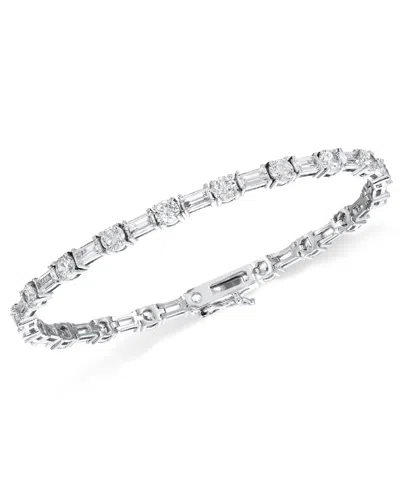 Ralph Lauren Women's Cubic Zirconia Silver-tone Tennis Flex Bracelet In Metallic