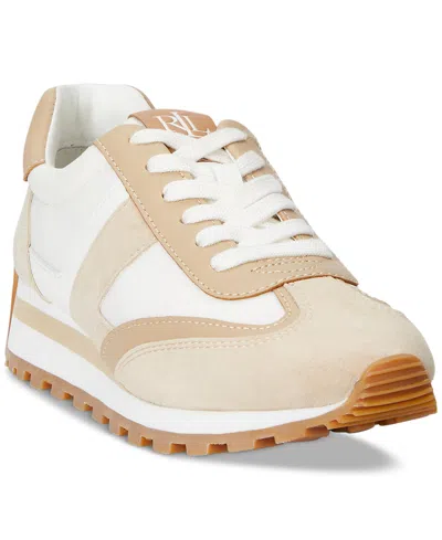 Ralph Lauren Women's Dani Lace-up Sneakers In Snow White,sand Dune