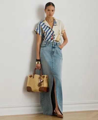 Ralph Lauren Denim Maxiskirt In Fawne Wash In Blue