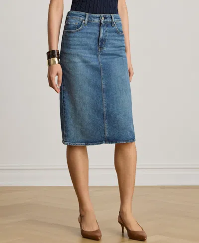 Ralph Lauren Women's Denim Pencil Skirt In Blue