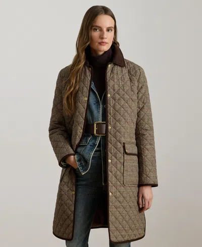 Ralph Lauren Womens Quilted Coat P Xs Xxl In Brown