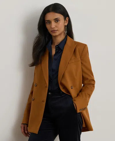 RALPH LAUREN WOMEN'S DOESKIN NASHILL DOUBLE BREASTED TWILL BLAZER