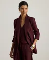 Ralph Lauren Women's Double-breasted Twill Blazer In Burgundy