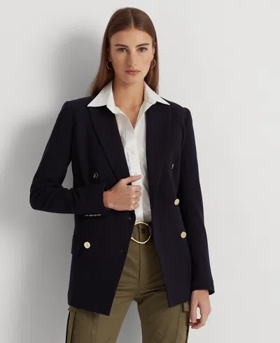 RALPH LAUREN WOMEN'S DOUBLE-BREASTED WOOL CREPE BLAZER