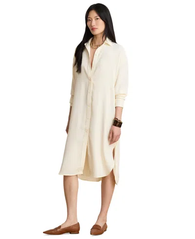 Ralph Lauren Women's Double Faced Georgette Midi Shirt Dress In Mascarpone Cream