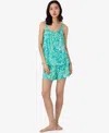 Ralph Lauren Women's Double Strap Camisole And Short Pajama Set In Aqua Floral