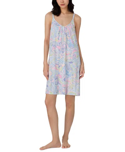 RALPH LAUREN WOMEN'S DOUBLE-STRAP V-NECK SHORT NIGHTGOWN