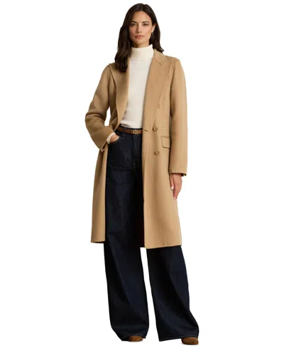 Ralph Lauren Double-breasted Wool-blend Coat In Lauren Camel In Brown