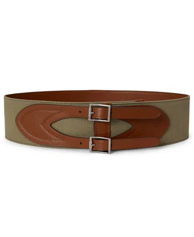 Ralph Lauren Women's Double-buckle Wide Belt In Brown