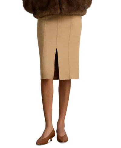 Ralph Lauren Women's Double-faced Wool-blend Pencil Skirt In Lauren Camel