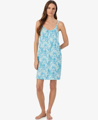 Ralph Lauren Women's Double-strap Button-neck Gown In Blue