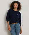 Ralph Lauren Women's Embroidered Cashmere Crewneck Sweater In Blue