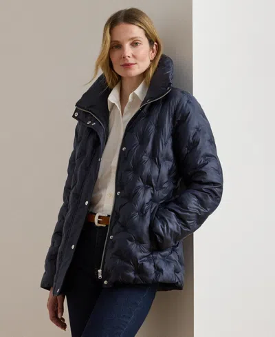 Ralph Lauren Women's Embroidered Puffer Coat In Blue