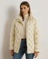 Ralph Lauren Women's Embroidered Puffer Coat In Neutral