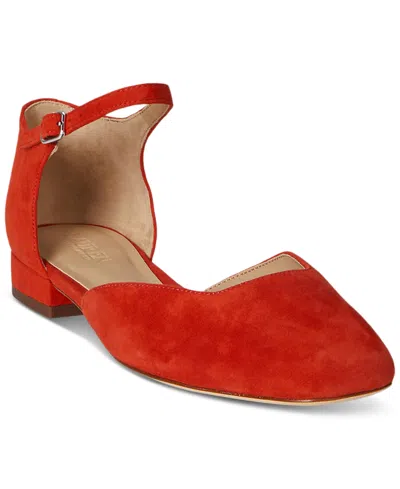 Ralph Lauren Women's Emellie Mary Jane Flats In Red