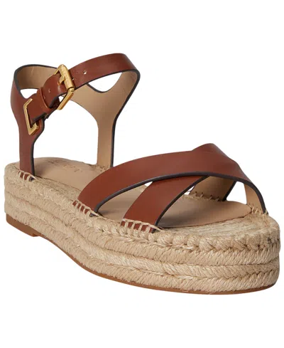 Ralph Lauren Emeryn Leather Espadrilles In Animal Print
