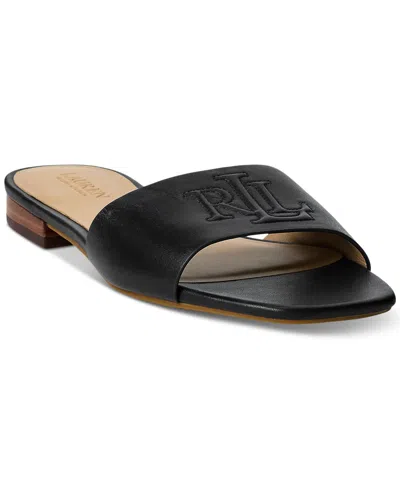 Ralph Lauren Women's Everly Slide Flat Sandals In Black
