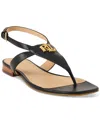 Ralph Lauren Everley Black Calfskin Leather Toe Post Sandals Co