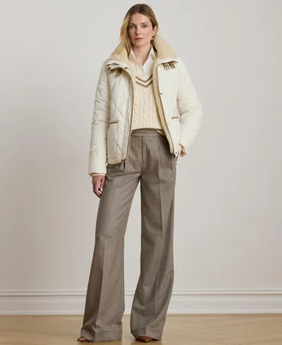 Ralph Lauren Women's Faux-fur-collar Diamond Quilted Jacket In Neutral