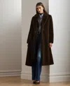 Ralph Lauren Women's Faux-fur Single-breasted Coat In Black