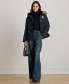 Ralph Lauren Women's Faux-fur-trim Collared Puffer Coat In Blue