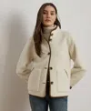 Ralph Lauren Faux-shearling Funnelneck Coat In Neutral