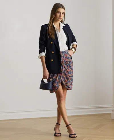 Ralph Lauren Women's Faux Wrap Tulip Mini Skirt In Multi
