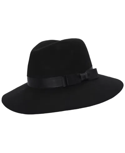 Ralph Lauren Women's Felted Fedora Hat With Double Ribbon In Black