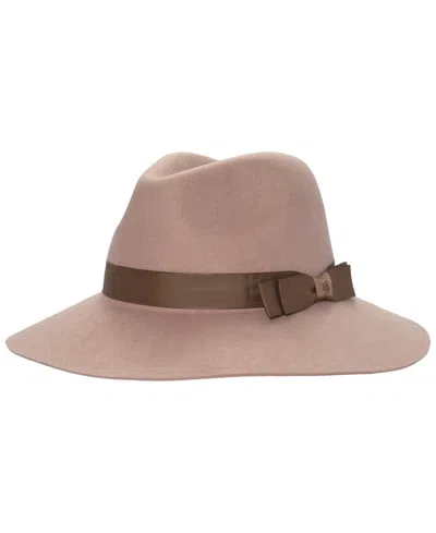 Ralph Lauren Women's Felted Fedora Hat With Double Ribbon In Neutral