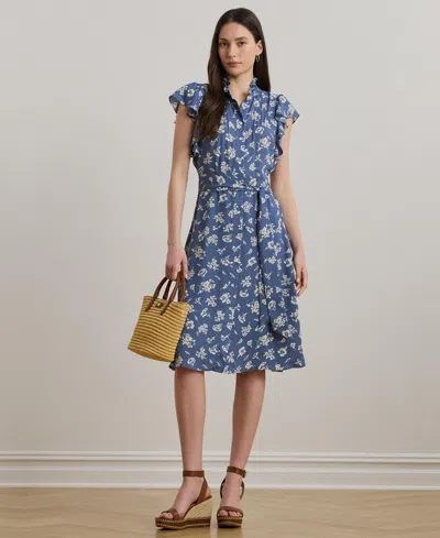 Ralph Lauren Women's Floral Belted Georgette Shirtdress