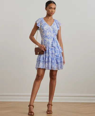 Ralph Lauren Women's Floral Crinkle Georgette Tiered Dress