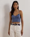 Ralph Lauren Women's Floral-embroidered Voile Cropped Bustier