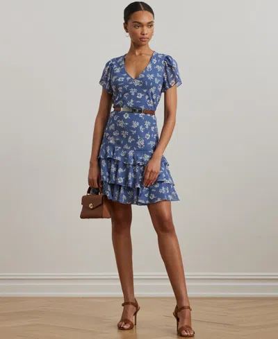 Ralph Lauren Women's Floral Georgette Drop-waist Dress