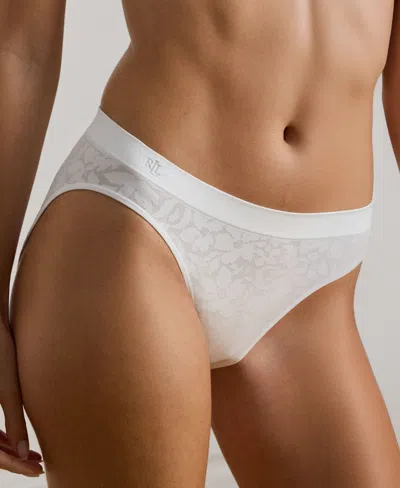 Ralph Lauren Women Floral Lace Seamless Bikini Panty In White