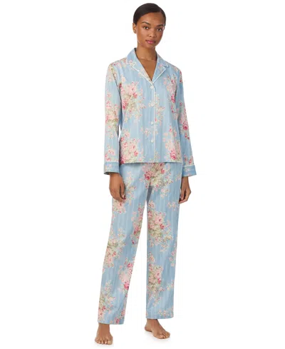 Ralph Lauren Women's Floral Print Pajama Set In Blue