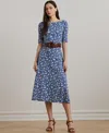 Ralph Lauren Floral Stretch Cotton Midi Dress