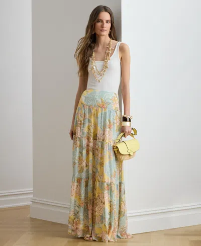 Ralph Lauren Women's Floral Tiered Maxi Skirt In Multi
