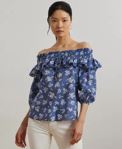 RALPH LAUREN WOMEN'S FLORAL VOILE OFF-THE-SHOULDER BLOUSE