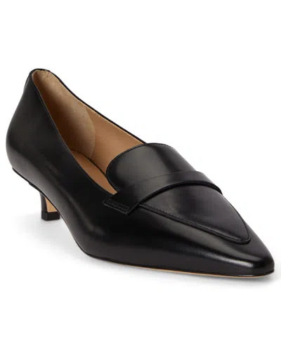 Ralph Lauren Francesca Glazed Leather Loafer Pump In Black