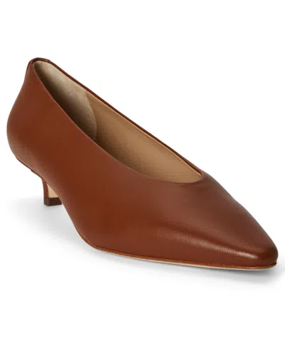 Ralph Lauren Francesca Nappa Leather Pump In Lauren Tan In Brown