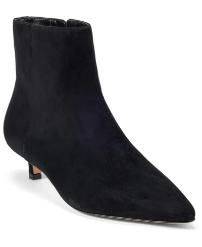 Ralph Lauren Francesca Suede Ankle Boots In Black