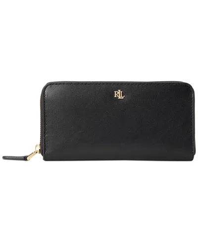 Ralph Lauren Women's Full-grain Leather Large Zip Continental Wallet In Black
