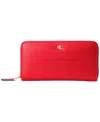 Ralph Lauren Women's Full-grain Leather Large Zip Continental Wallet In Red
