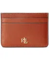 Ralph Lauren Women's Full-grain Leather Small Slim Card Case In Lauren Tan